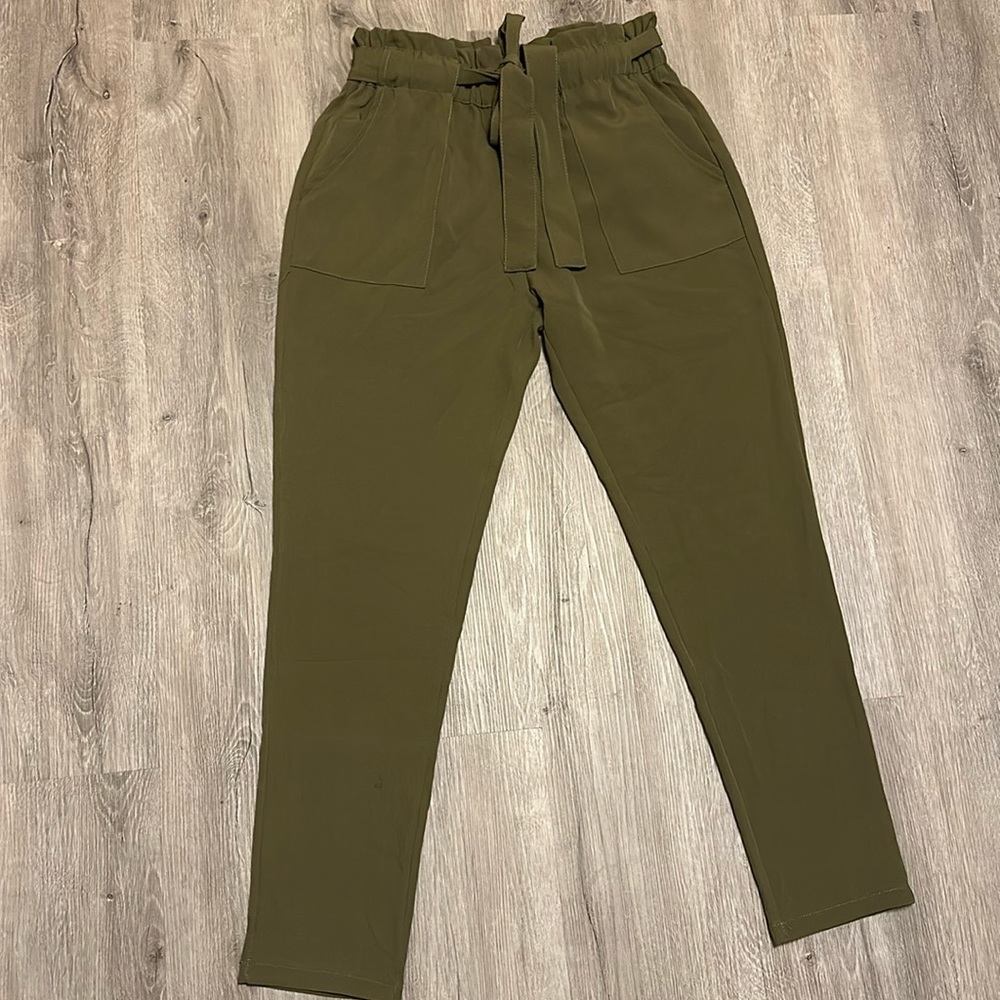 Olive green women trousers